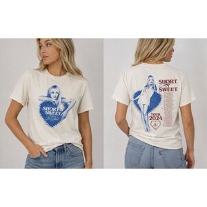 *AUTHENTIC* Sabrina Carpenter 2024 Short N' Sweet Tour Shirt Dates Size Small